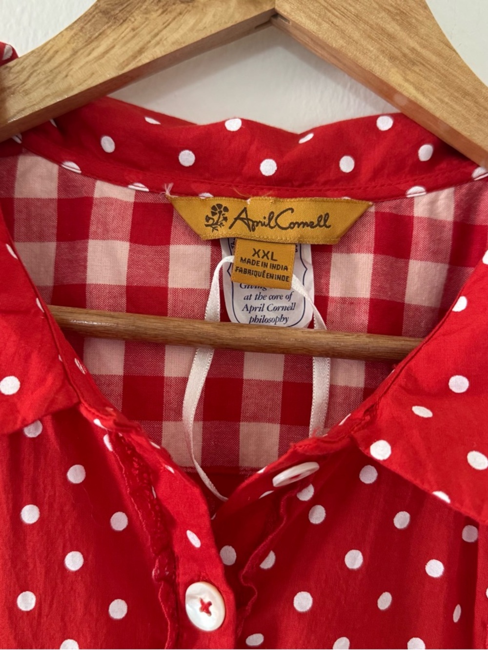April Cornell Polka Dot Midi Dress XXL Cottagecore Peter Pan Collar Prairie 50’s - Picture 5 of 13